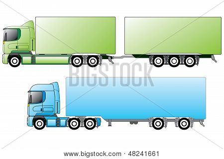 Europäische Lastwagen mit verschiedenen Anhänger