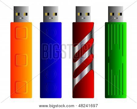 Různé USB klíčenky sada 2