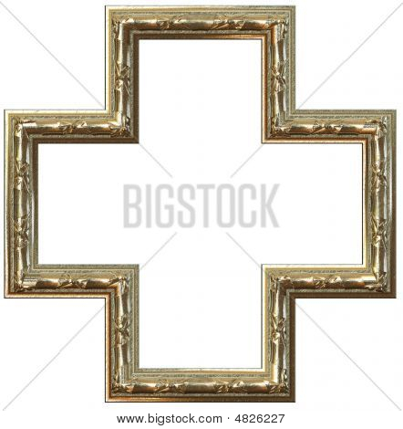 Imagine o quadro de ouro com um padrão decorativo