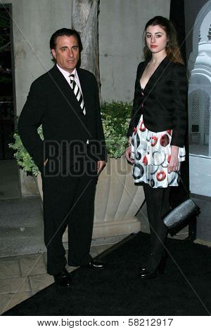 Andy Garcia and daughter at the Giorgio Armani Prive Show to celebrate the Oscars. Green Acres, Los Angeles, CA. 02-24-07