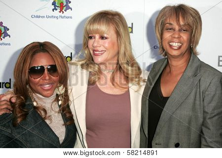 Lil Kim with Daphna Ziman and Gail Mitchell at the press conference to promote Children Uniting Nations Awards Viewing Celebration. Private Location, Los Angeles, CA. 02-23-07