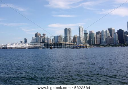 Een zicht op de Skyline van Vancouver BC.