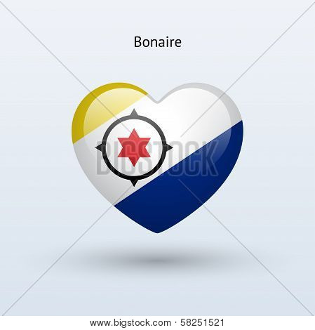 Love Bonaire symbol. Heart flag icon.