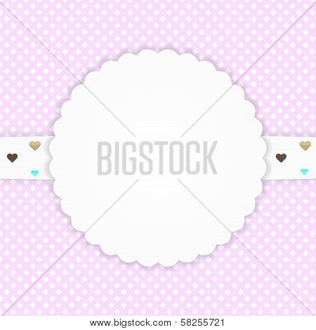 Pink Greeting Card With Hearts