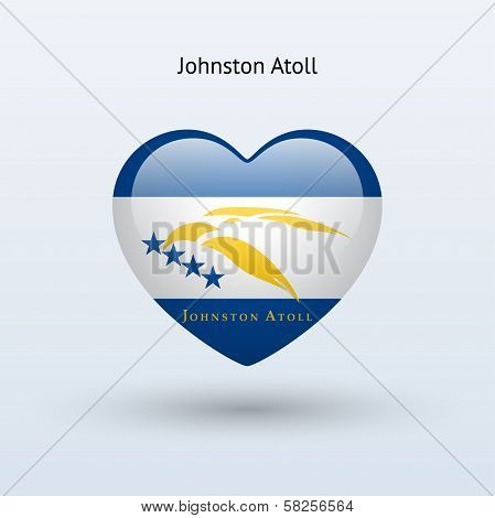 Love Johnston Atoll symbol. Heart flag icon.