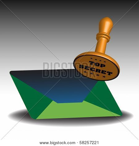 Top secret stamp and envelope
