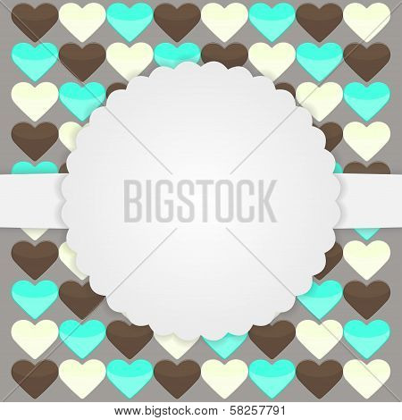 Brown Card Template With Hearts