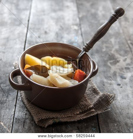 Boiled Vegetables  In Ceramic Bowl