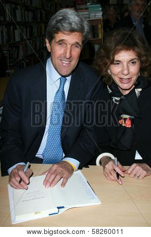 John Kerry and Teresa Heinz Kerry at an instore event to promote the new book 