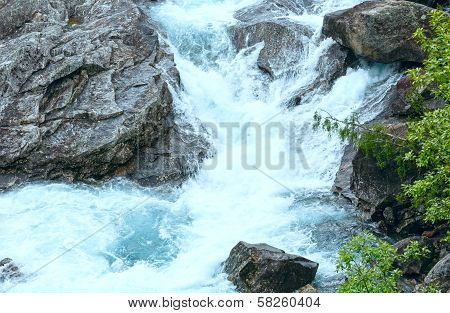 Summer Mountain River Waterfalls