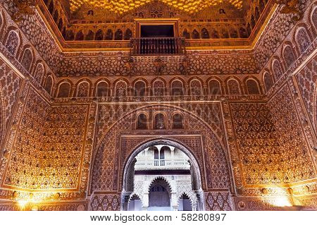 Arch Mosaics Ambassador Room Alcazar Royal Palace Seville Spain
