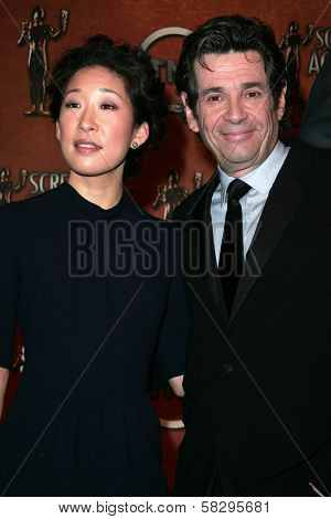 Sandra Oh and Alan Rosenberg at the press conference announcing the nominations for the 13th Annual Screen Actors Guild Awards. Pacific Design Center, West Hollywood, CA. 01-04-07
