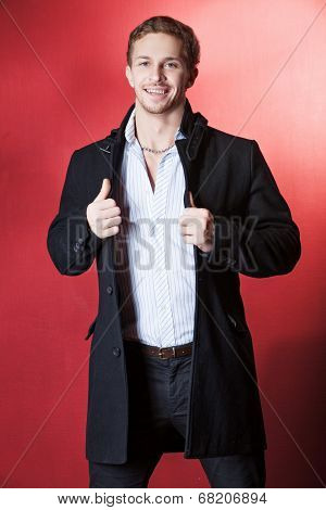 handsome guy in a white coat