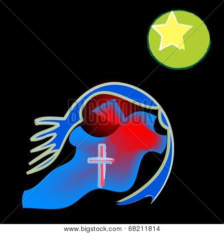 Untitled Abstract Graphic Composition  On Black Background