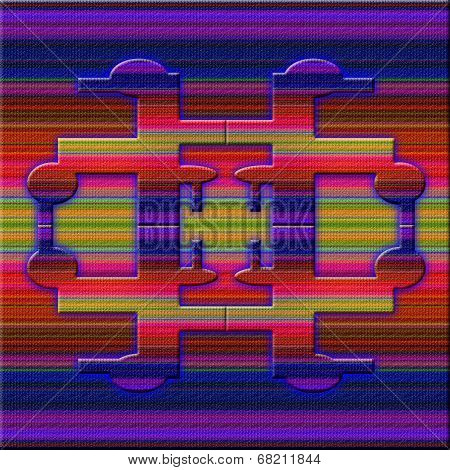 Graphic Composition With Brigh Violet Illumination.