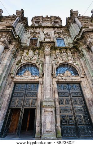 North Double Door Entrance To The Santiago De Compostela Cathedral