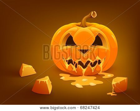 Halloween pumpkin isolated on white background. Vector illustration.
