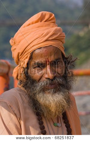 Indian Sadhu (holy Man). Devprayag, Uttarakhand, India.