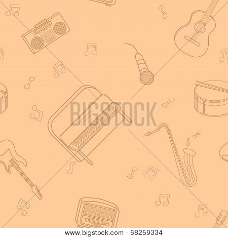 Seamless pattern with musical instruments