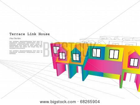 Colourful double story terrace