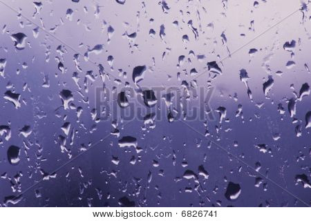 Background From Water Drops On Glass