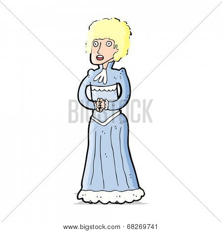 cartoon shocked victorian woman