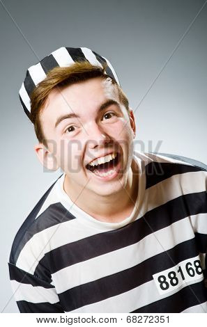 Funny prison inmate in concept