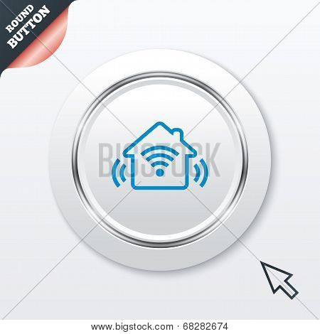 Smart home sign icon. Smart house button.
