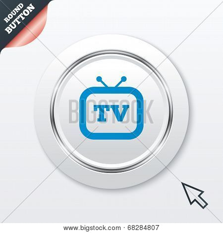 Retro TV sign icon. Television set symbol.