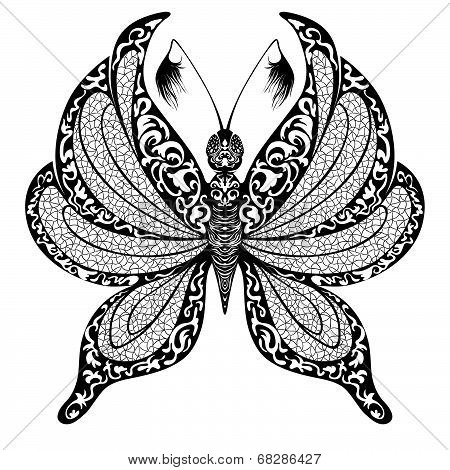 Vector silhouette of butterfly