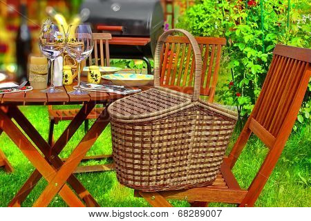 Summer Party Or Picnic Scene