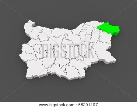 Map of Dobrich Province. Bulgaria. 3d