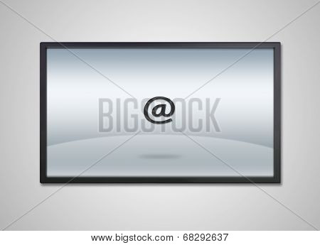Tv Display With Email Icon