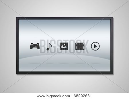 Tv Display With Entertainment Icon