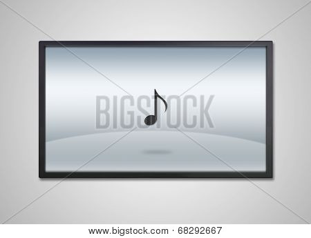 Tv Display With Entertainment Music Icon