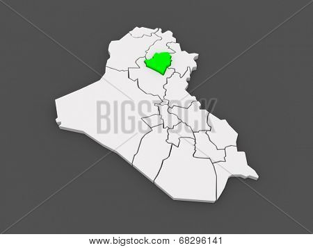 Map of Kirkuk. Iraq. 3d
