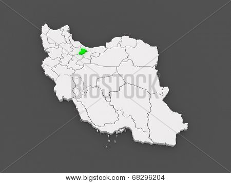 Map of Alborz. Iran. 3d
