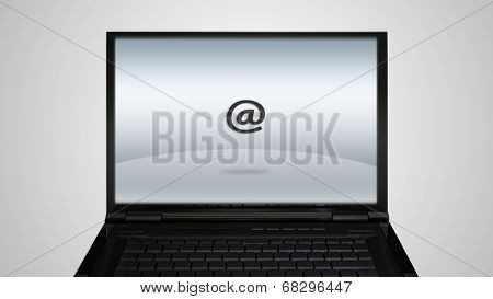 Laptop Monitor Display With Email Icon