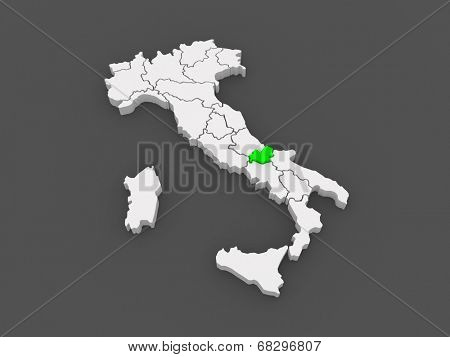 Map of Molise. Italy. 3d