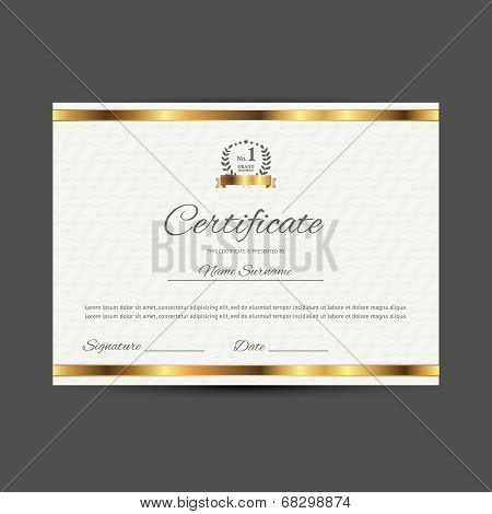 Vector certificate with golden elements