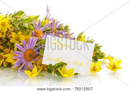 Summer Bouquet Of Daisies And Loosestrife