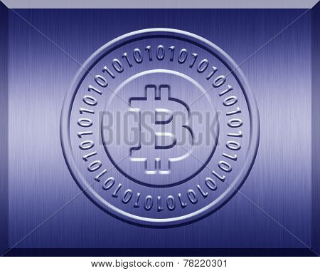 Blue Metallic Bitcoin Plate