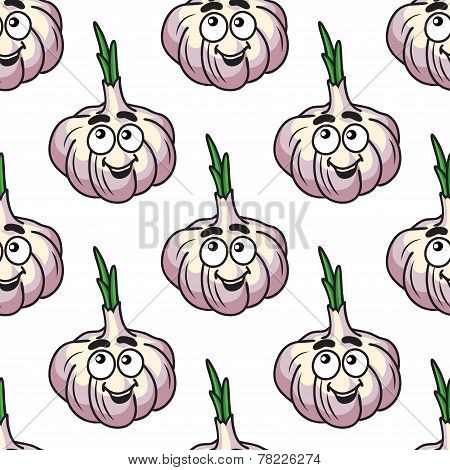 Joyful cartoon garlic head infinite background
