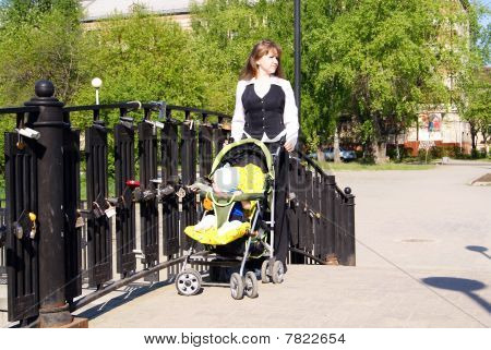 Mother with a carriage