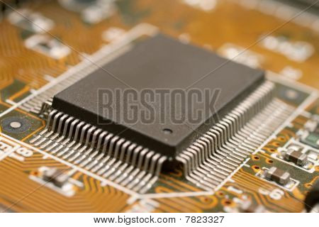 Närbild på datormoderkort med mikro-Processor