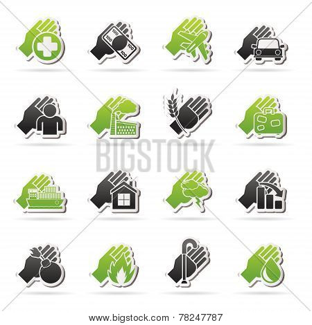 Insurance and risk icons