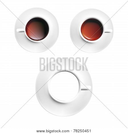 White porcelain Cup of black coffee