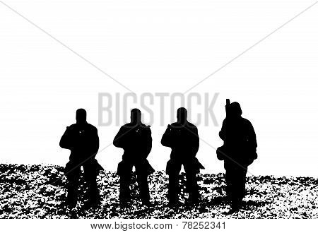 Soldiers in battlefield