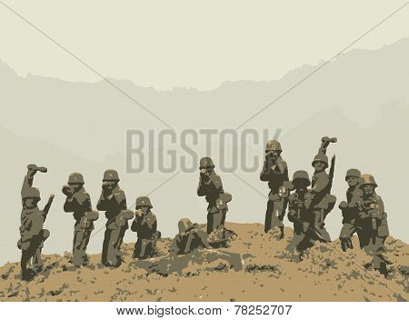 Soldiers in battlefield