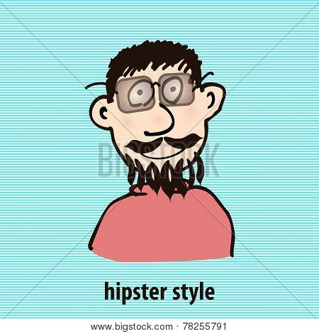 Cartoon hipster style